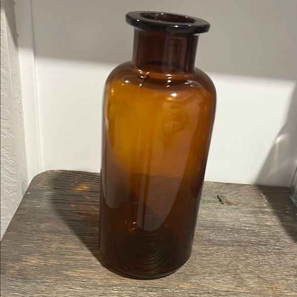 Vintage Amber Apothecary Jar / Glass Vase #2347 - Picture 1 of 6